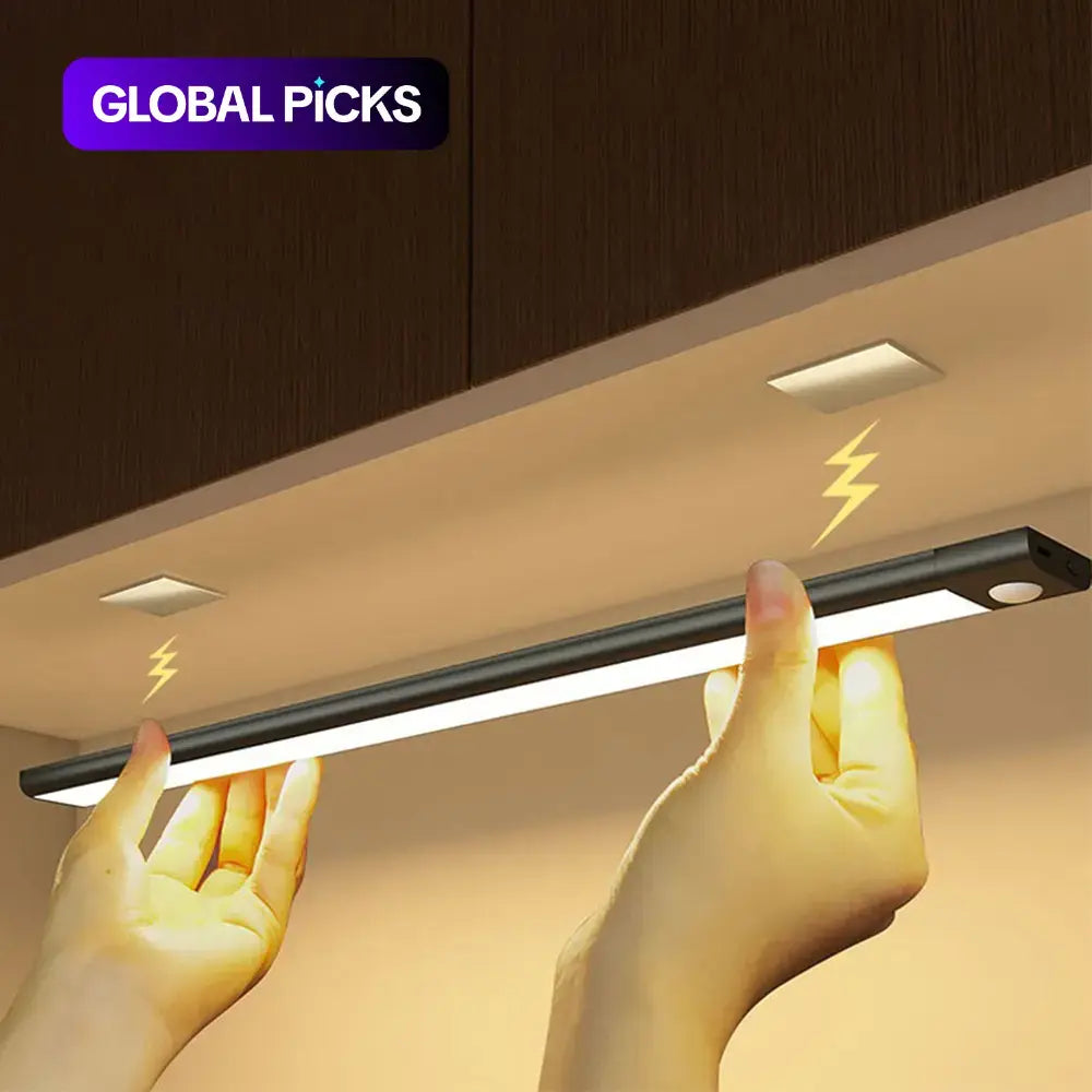 Motion-Sensor LED Light, USB Rechargeable Night Lamp, Modern Night Lights, under Cabinet Wardrobe Lamp, LED Night Light with Dimmable Feature for Kitchen, Bedroom, Hallway, Stairway, Closet, Wardrobe #GLOBAL PICKS
