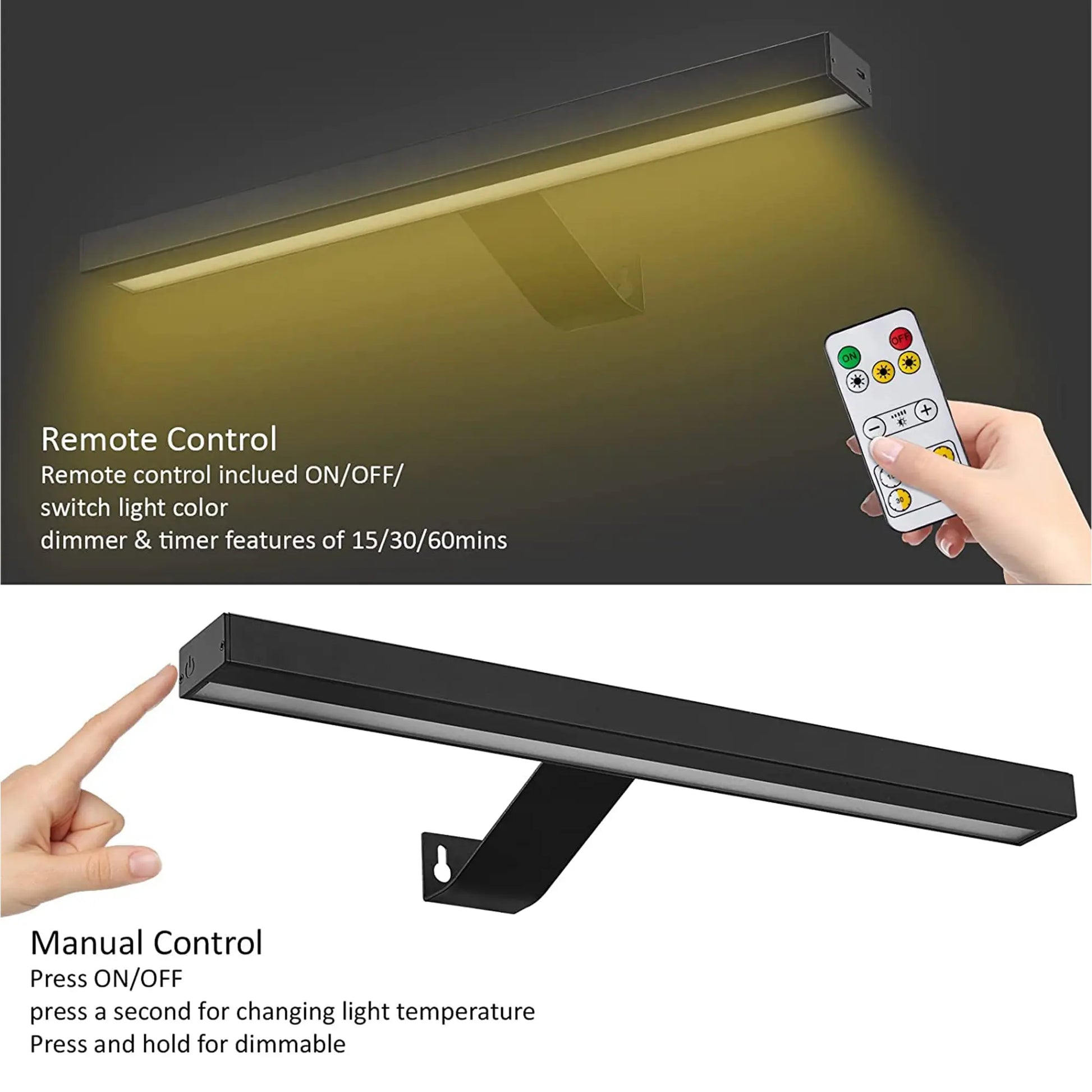 1Pcs Picture Light, Rechargeable Picture Light with Remote,Wireless Battery Painting Light with 3 Lighting Colors,Art Light Display Lamp with Dimmable Timer, Full Metal Picture Light for Picture Gallery Dart