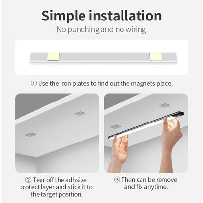Motion-Sensor LED Light, USB Rechargeable Night Lamp, Modern Night Lights, under Cabinet Wardrobe Lamp, LED Night Light with Dimmable Feature for Kitchen, Bedroom, Hallway, Stairway, Closet, Wardrobe #GLOBAL PICKS