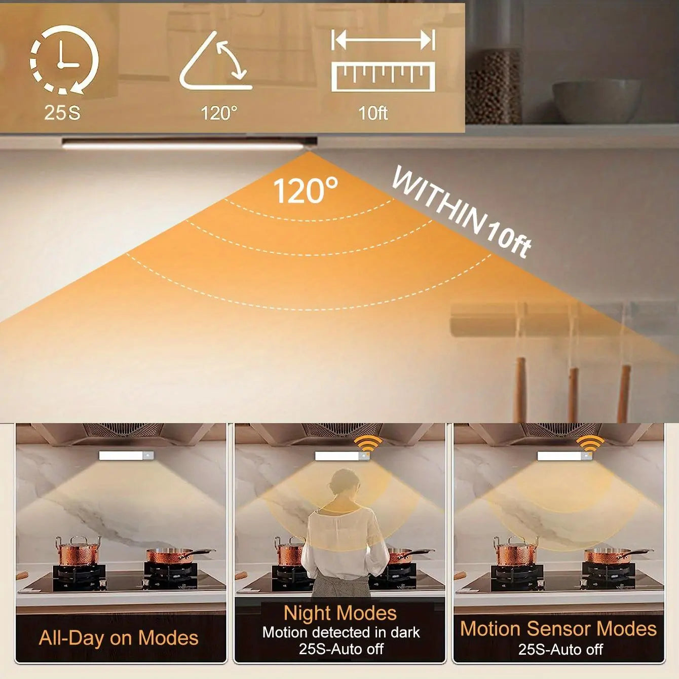 Motion-Sensor LED Light, USB Rechargeable Night Lamp, Modern Night Lights, under Cabinet Wardrobe Lamp, LED Night Light with Dimmable Feature for Kitchen, Bedroom, Hallway, Stairway, Closet, Wardrobe #GLOBAL PICKS