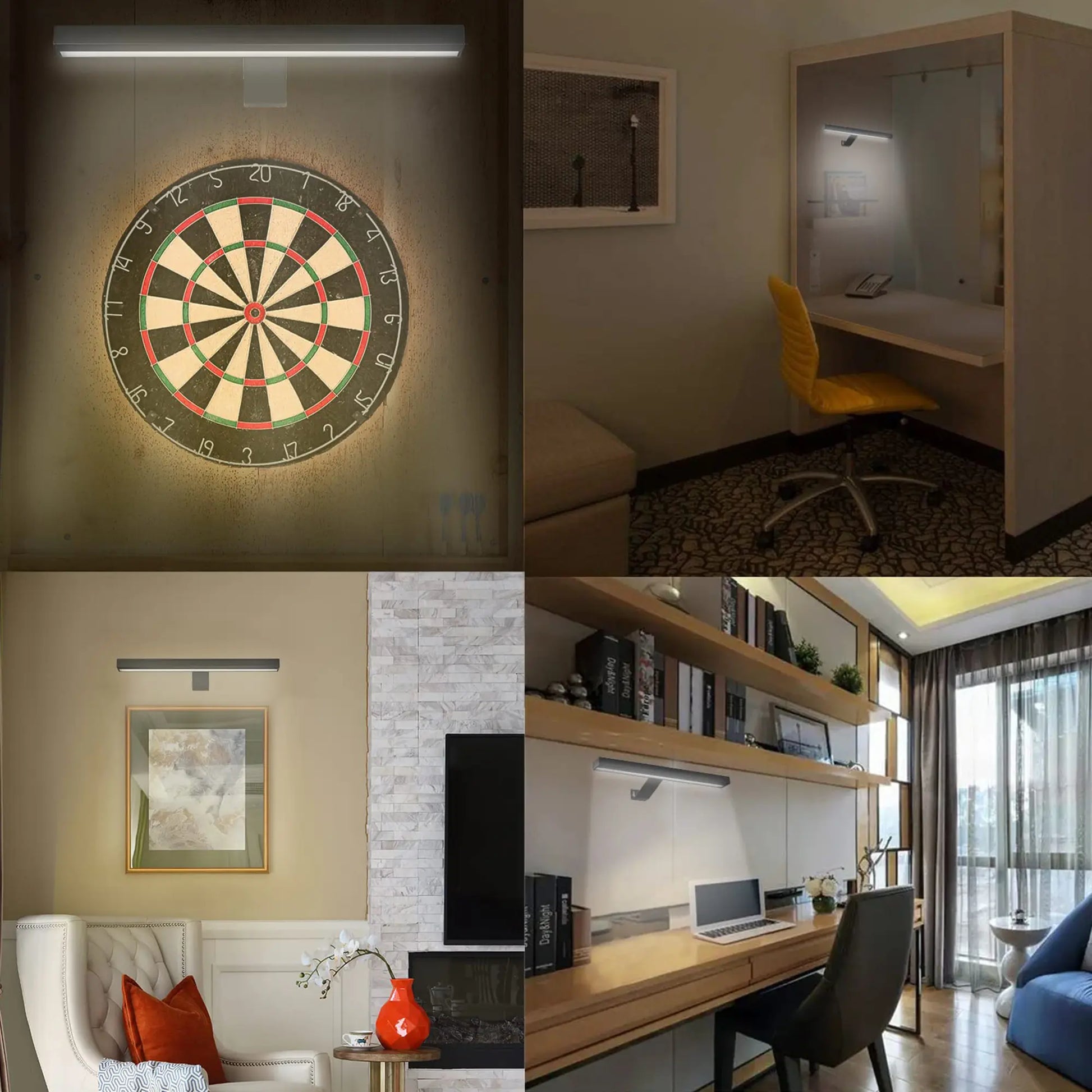 1Pcs Picture Light, Rechargeable Picture Light with Remote,Wireless Battery Painting Light with 3 Lighting Colors,Art Light Display Lamp with Dimmable Timer, Full Metal Picture Light for Picture Gallery Dart